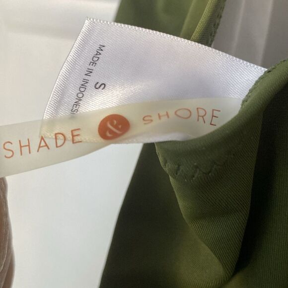 Shade & Shore Palm Plunge Tie Front Wrap Cheeky One Piece Swimsuit Size Small - Picture 6 of 6